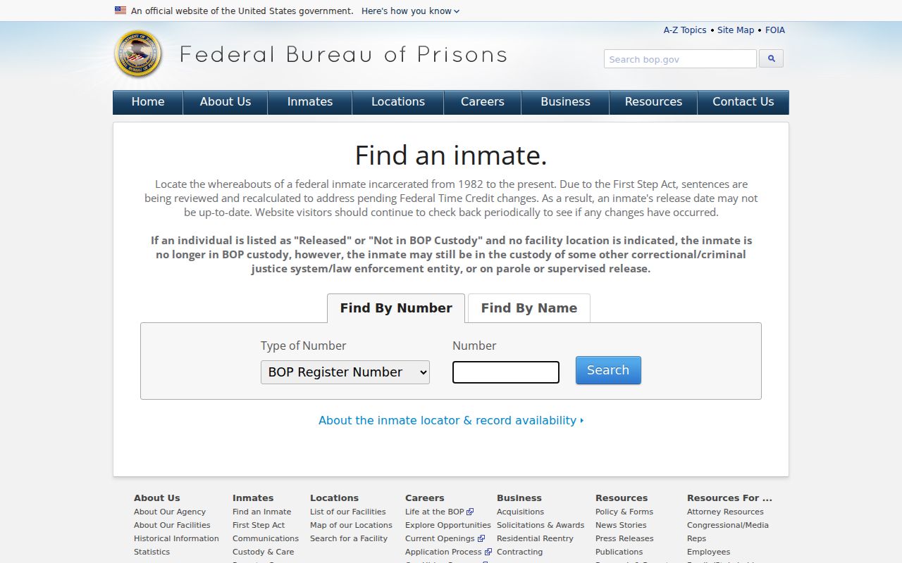 Corydon criminal history federal inmate locator source