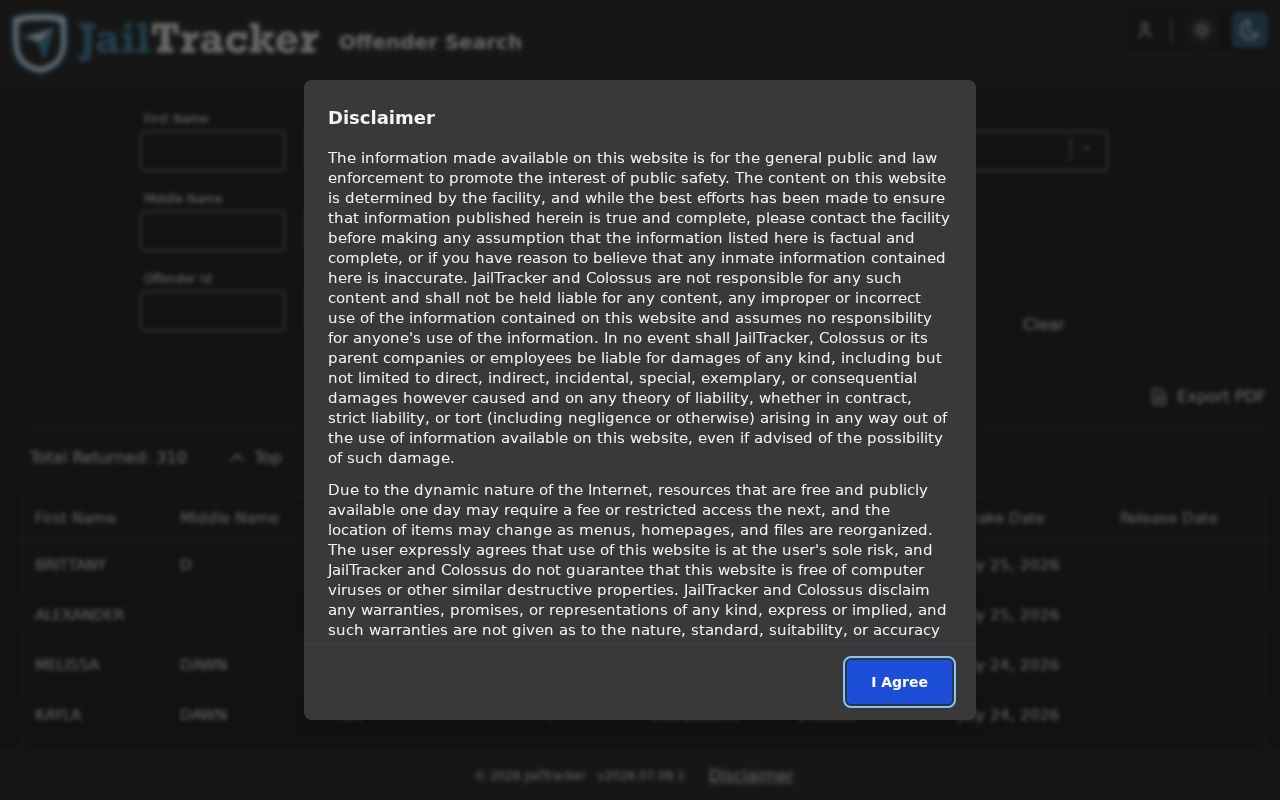 Henderson County arrest history search through official JailTracker