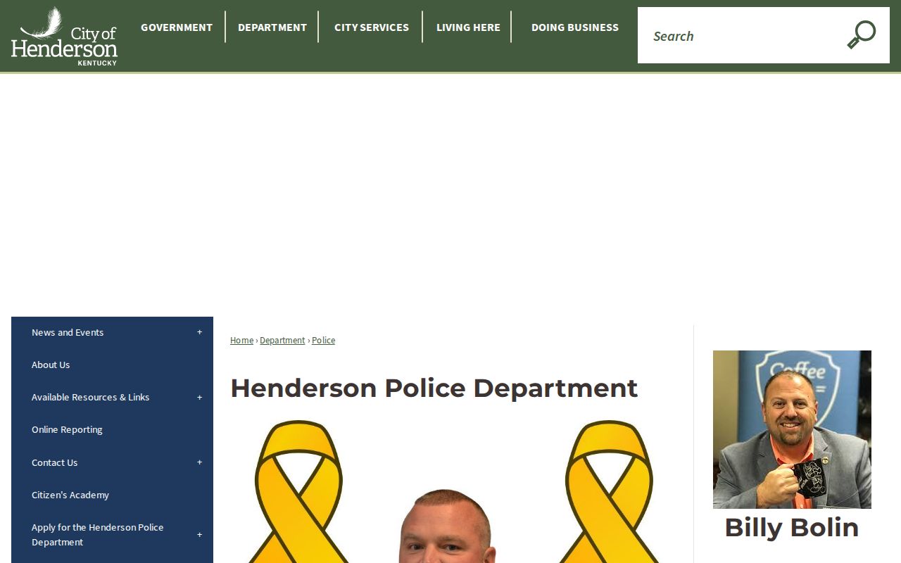 Henderson criminal history Police Department official page