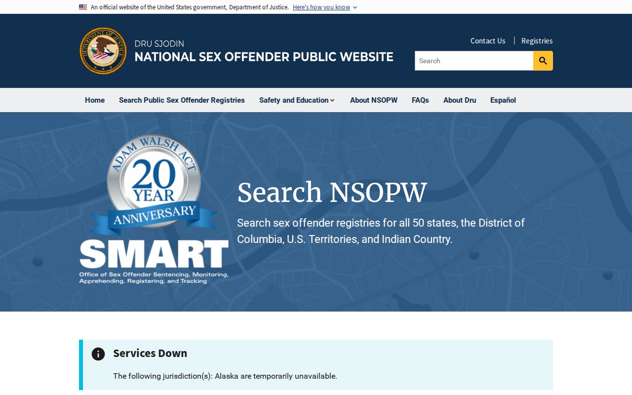National search layer for a Henderson County sex offender check
