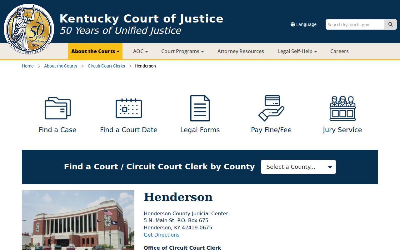 Henderson County criminal records at the Judicial Center