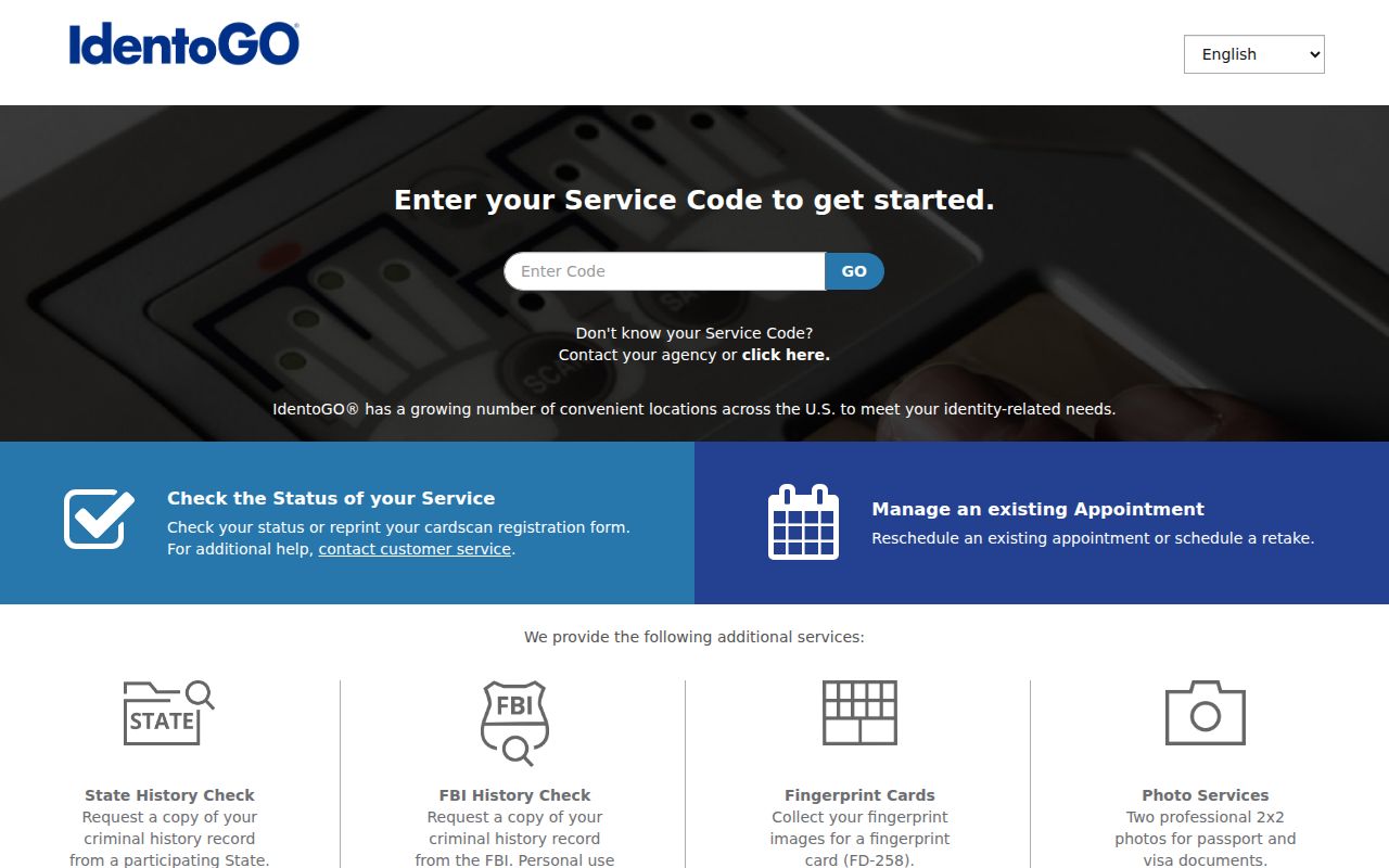 Henderson County criminal record fingerprint enrollment through IdentoGO